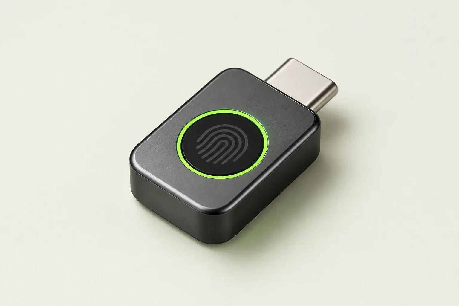 TinyDigit One, lecteur d’empreinte graphite avec anneau lumineux et connecteur USB-C